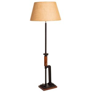 Lámpara de pie de madera y metal 47x47x140