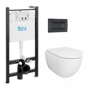 Pack roca active + pulsador negro + wc swiss 53 tornado ab