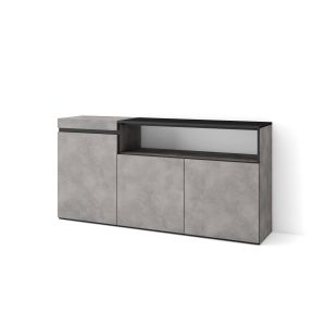 Aparador para salón, 150x75x35cm, cemento rf2496
