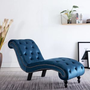 Diván de terciopelo azul oif328839