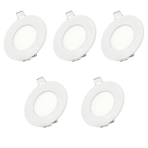 Pack x5 downlight LED 3w blanco neutro 4200k redondo empotrar blanco
