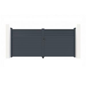 Puerta batiente regulable ancho 4m carpatia h.180cm aluminio gris