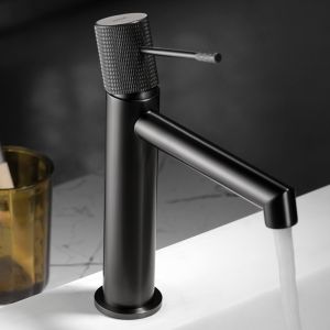 Imex - grifo monomando lavabo caño bajo negro serie line