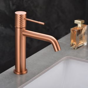 Monomando lavabo génova oro rosa cepillado
