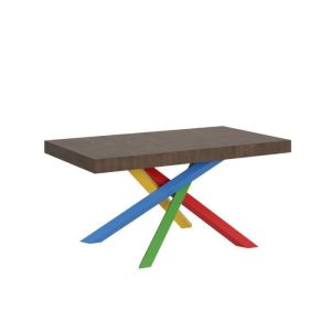 Mesa comedor extensible - nogal - 90x160/420 cm