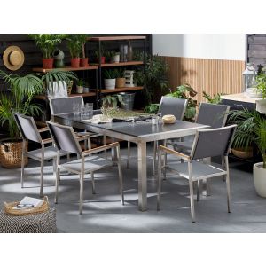 Conjunto de comedor gris grafito grosseto