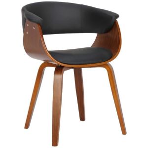 Silla comedor moderna - polipiel negra - 60 cm