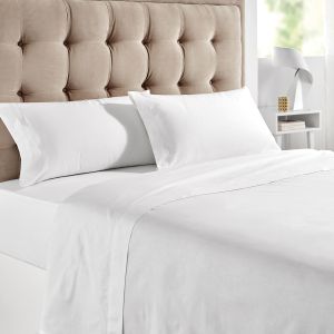 Juego de cama 150x190 pikolin home 100% algodón 4 piezas blanco