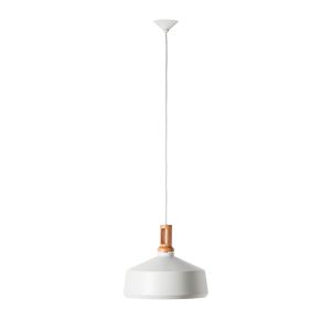 CoLGante nórdico 1xE27 metal blanco y madera