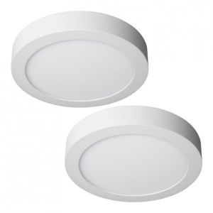Pack 2 downlight LED 18w 4200ºk redondo superficie blanco ø210x37 mm