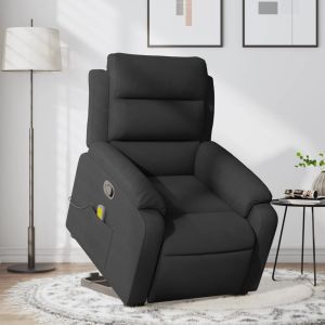 Sillón reclinable de masaje elevable tela negro qweo3879