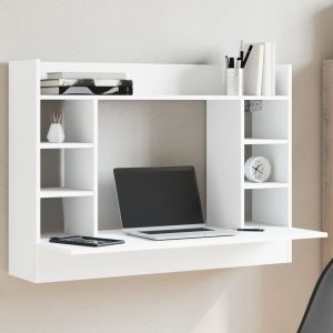 vidaXL escritorio de pared madera de ingeniería blanco 105x48x75 cm