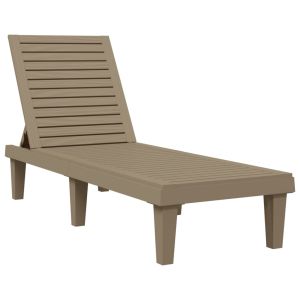 vidaXL tumbona polipropileno marrón claro 155x58x83 cm