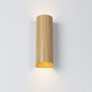 Aplique duo madera, luz arriba/abajo, 2 gu10, moderno