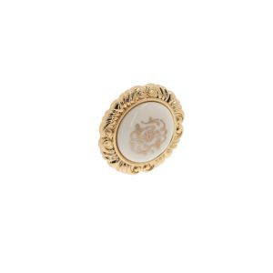 Pomo para muebles en zamac y porcelana diám 41mm dorado lote de 25