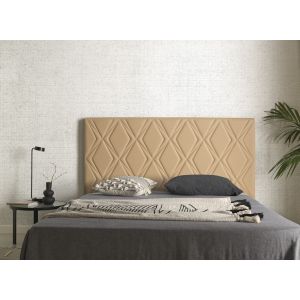 Cabecero rubí para cama de 150 de polipiel camel 154x115x8.