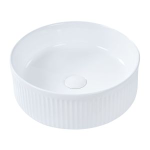 Lavabo sobre encimera geldo ⌀ 37 cm cerámica blanco