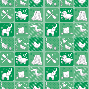 Papel pintado infantil ajedrez verde 60cm por 250cm