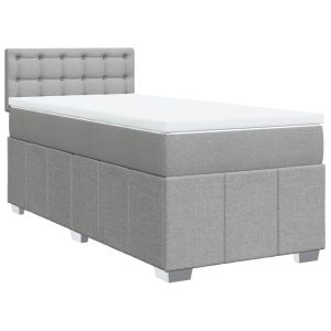 vidaXL cama box spring con colchón tela gris claro 80x200 cm