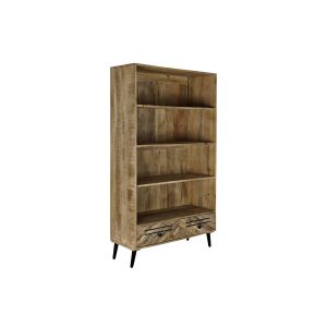 Estantería de madera de mango y metal 100x40x180cm