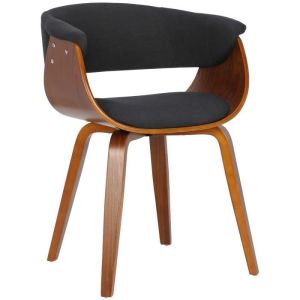 Silla comedor tapizada negra - 1 unidad - 75 cm