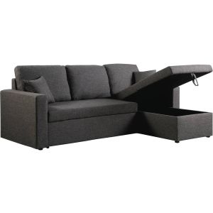Sofá esquinero convertible "alain" - 3 plazas - gris