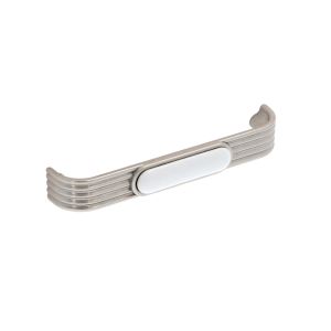Tirador muebles en zamac y porcel 89 dist entre ejes 128mm satin lote 25