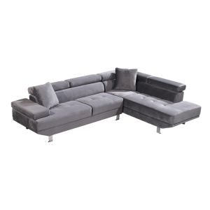 Sofa rinconera chaise longue executive negro 262x190cm