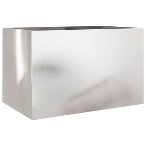 vidaXL jardinera de acero inoxidable plateado 62x40x39 cm