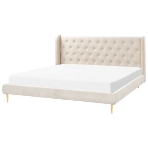 Cama terciopelo forbach 180 x 200 cm beige