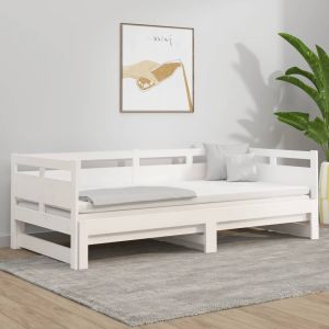 Cama nido-90x200 cm extraíble madera maciza de pino blanco
