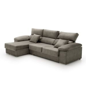 Sofa chaise longue reclinable beatrice gris oscuro izquierda