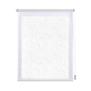 Estor enrollable estampado traslúcido blanco cachemira, 120 x 180cm