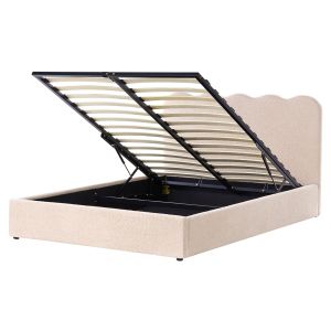 Cama con almacenaje nanterre bouclé beige 160 x 200 cm