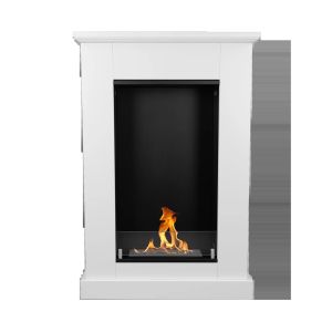 Chimenea bioetanol pula mini blanca con cristal