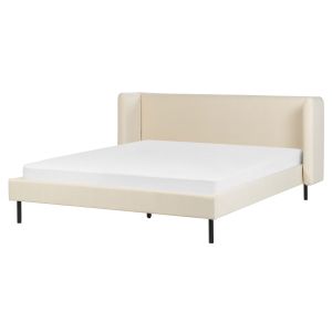 Cama terciopelo arette 160 x 200 cm beige claro