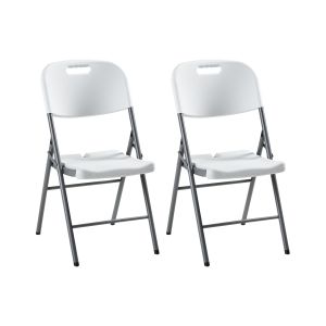 Conjunto de 2 sillas de jardín cugnoli plegable blanco