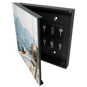 Caja para llaves diseño 30x30x5 viaje por mar, apertura izquierda