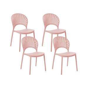 Conjunto de 4 sillas de jardín ostia rosa pastel