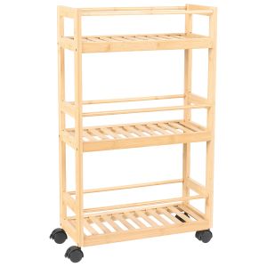 Estantería quintay con ruedas bambú marrón claro