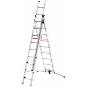 Hailo-9309-507-escalera aluminio combinada 3 tramos con estabilizador