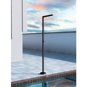 Ducha de piscina alabama en acero inox negro mate | poolimex