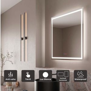 LEDimex-espejo holanda 100x80 LED cuadrado luz frontal