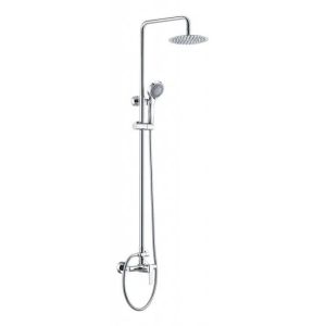Columna de ducha extensible 88-125 cm, rociador redondo monomando cromo