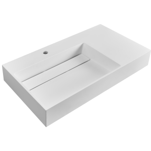Lavabo suspendido cusco 90 x 48 cm compuesto mineral blanco