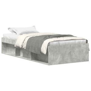 vidaXL estructura de cama gris hormigón 90x200 cm