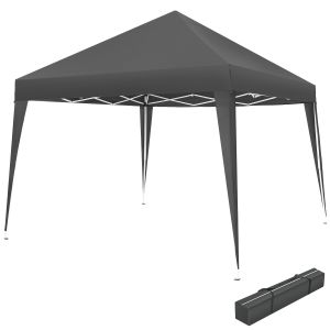 Carpa de jardín 3 x 3 m con bolsa, cuerdas tensoras y piquetas gris