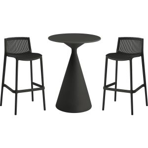 Mesa y sillas altas de jardín estilo bistró apilables <<néora>> - 2 plazas
