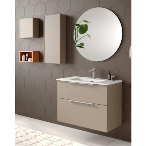 Mueble de baño suspendido con lavabo cerámico | 70 cm  moka mate