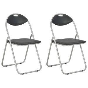 Sillas de comedor plegables 2 unidades cuero sintético negro qweo9857